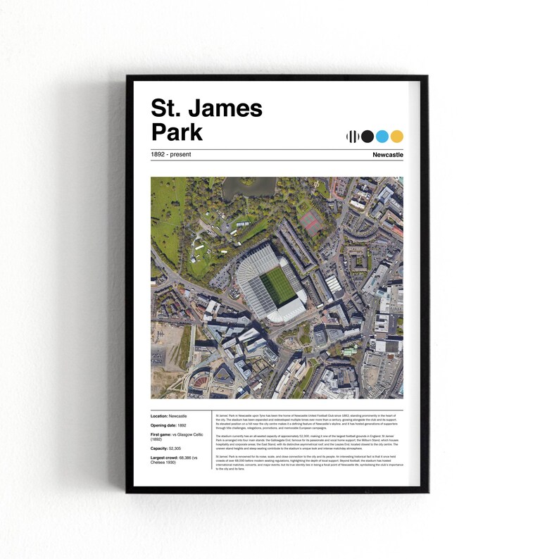 Newcastle United St James Park Stadium poster