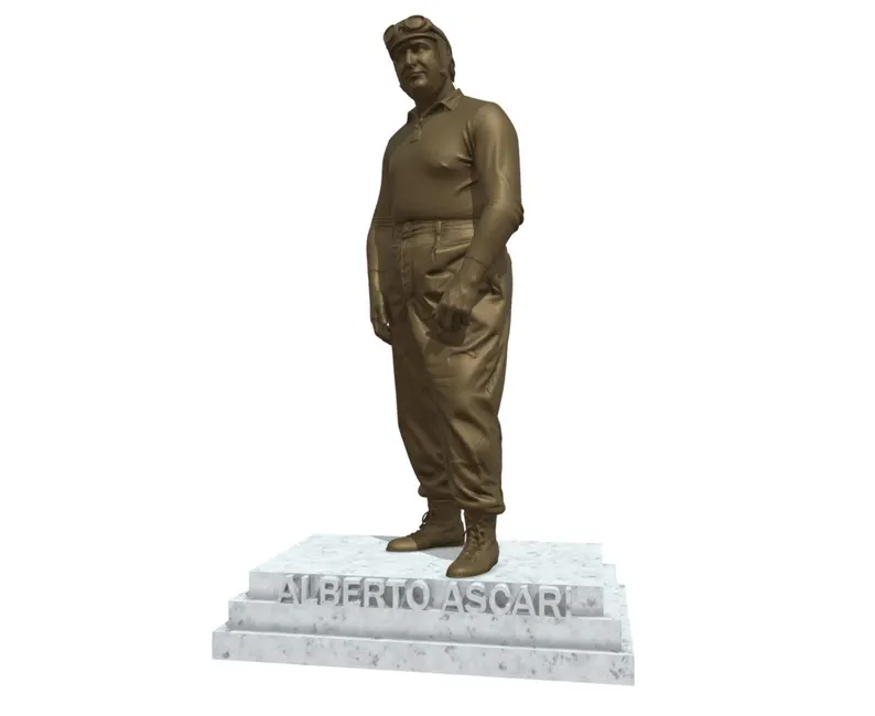 Alberto Ascari Bronze Effect Statue